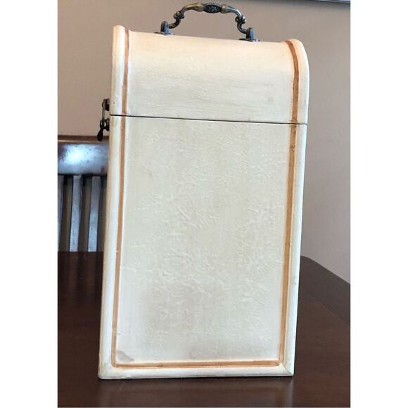 VINTAGE -🎉HPx3🎉 Wood Decorative Double Bottle Wine Holder/Carrier:Brass Hardware - Picture 6 of 15